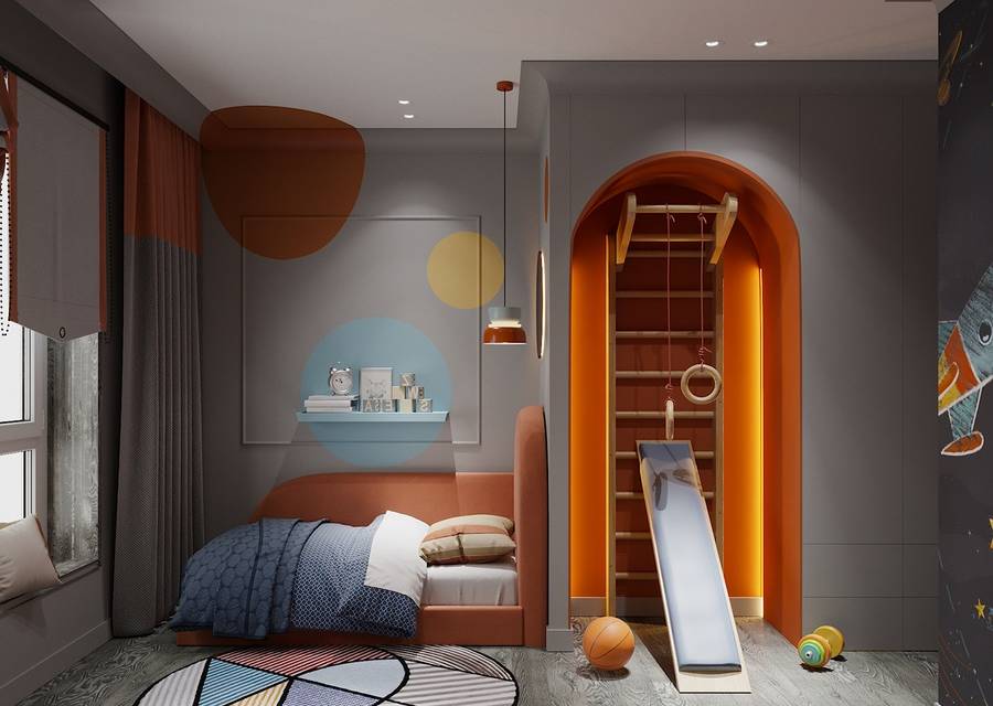 mẫu thiết kế nội thất phòng ngủ bé trai công ty xây dựng brocons