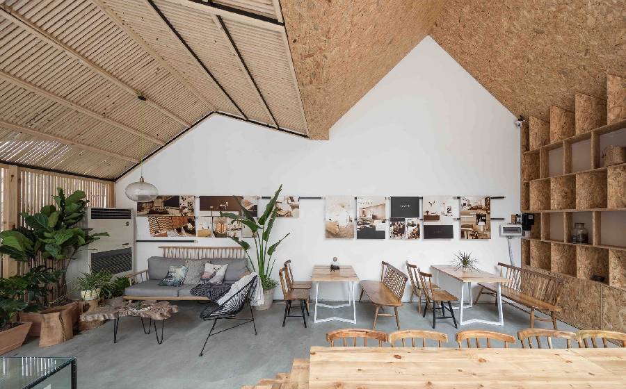 mẫu thiết kế quán cà phê phong cách nhiệt đới công ty xây dựng brocons